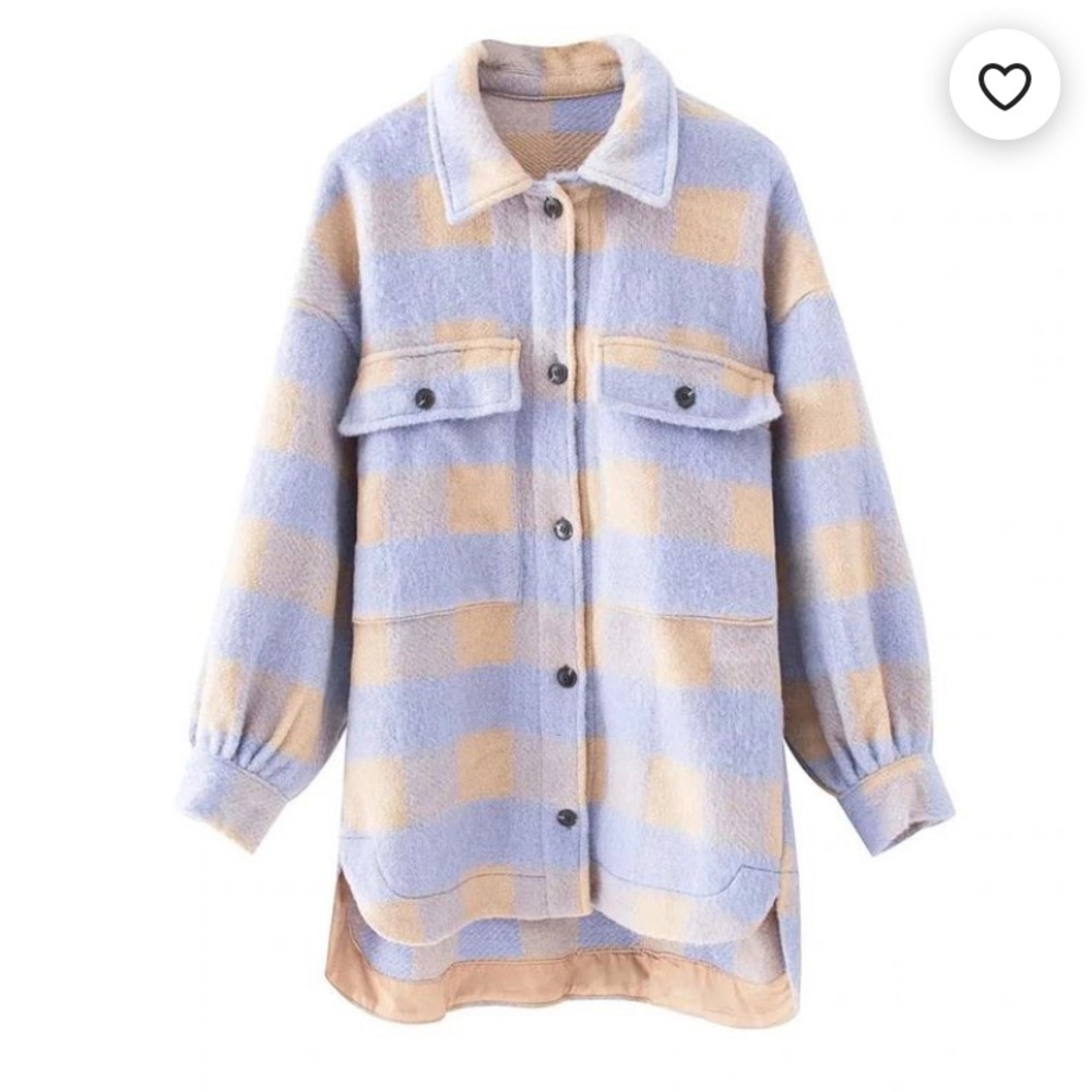 New Plaid Oversized Flannel Shirt Jacket Shacket - Picture 7 of 10